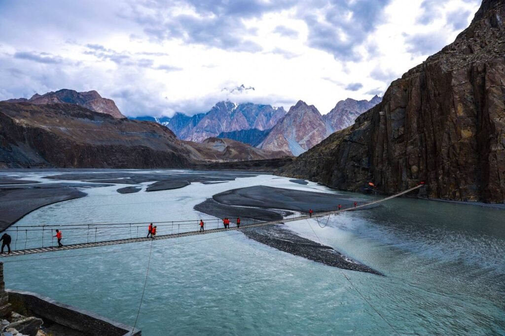 Hussaini Bridge is the best place to visit during Hunza Valley Tour Packages